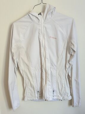 Columbia White Hooded Full-Zip Jacket